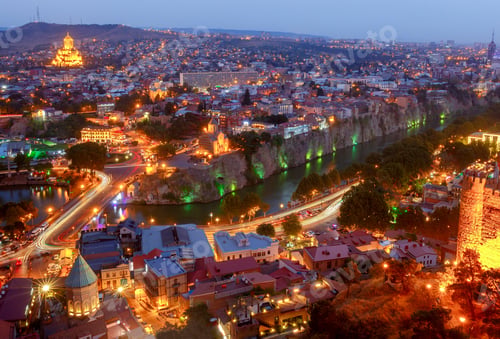 Preview: Tbilisi. View Of The City At Night.