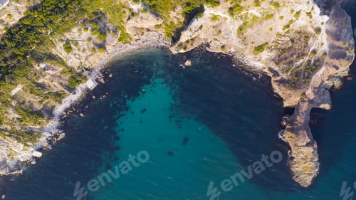 Preview: Crimea. One Of The Spurs Of Fiolent Is Cape Lermontov. Attraction, Aerial View, Head Over Shot