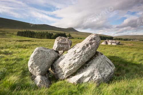 Preview: Limestone Boulders And Ingleborough In The Yorkshire Dales