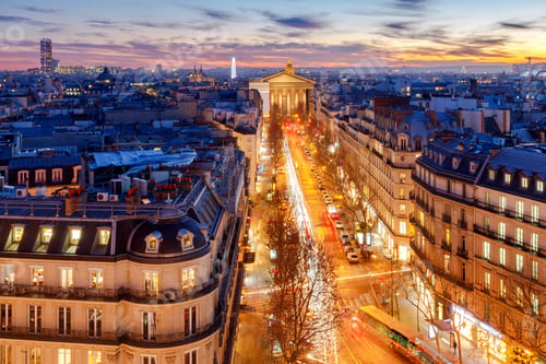 Preview: Paris. Aerial View At Night.