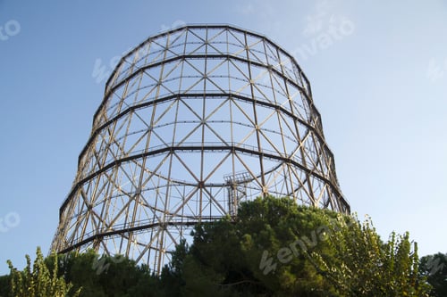 Preview: Old Iron Structure In Rome Italy, Which Was Used To Store Gas For City Use.