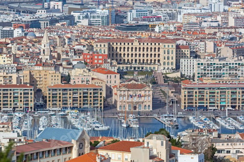 Preview: Aerial View Of Marseille City France Sunny Day