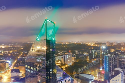 Preview: View Of Tallinn Night From The Height Of The Skyscraper.