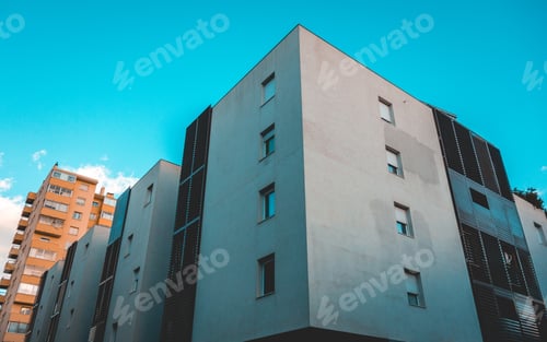 Preview: Some Plattenbau Buildings At France With Blue Sky