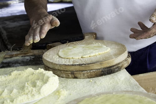 Preview: Man Kneading Bread In Bakery, Crafts And Work