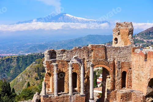 Preview: Greek Thegreek Theater In Taormina Sicily Italyater In Taormina Sicily Italy