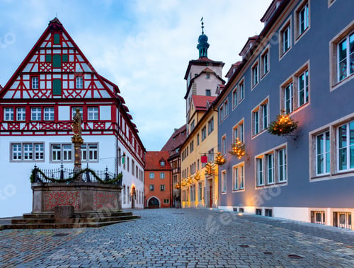 Preview: View Of The Stone Towers And Medieval Buildings In The Historic City. Rothenburg Ob Der Tauber