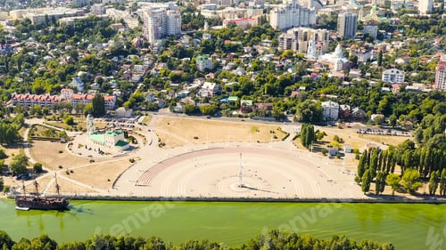 Preview: Voronezh, Russia. Admiralteyskaya Square. Voronezh River Embankment, Aerial View