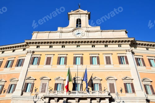 Preview: Montecitorio In The Old Town Of Rome: Seat Of The Representative Chamber Of The Italian Parliament.