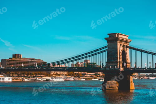 Preview: Beautiful Chain Bridge With Copy Space In The Sky