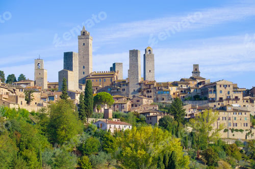 Preview: View Of The Towers Of Medieval San Gimignano On A Sunny September Afternoon. Italy