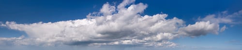 Preview: Panorama Of The White Fluffy Clouds In The Fantastic Blue Sky.