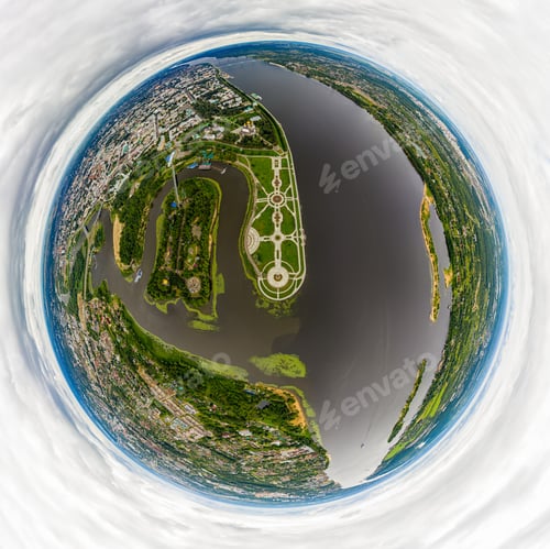 Preview: Yaroslavl, Russia. Park On The Spit (Spit). Panoramic View Of The City. Kotorosl Flows Into The