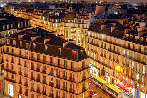 Preview: Paris. Aerial View At Night.