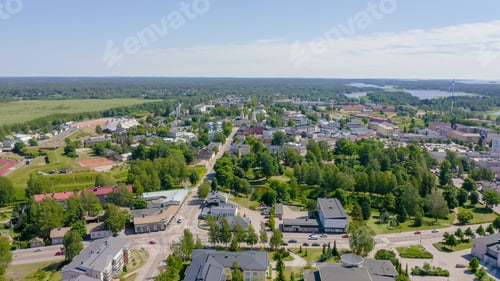 Preview: Hamina, Finland. General View Of The City Center From The Air In Clear Weather, From Drone