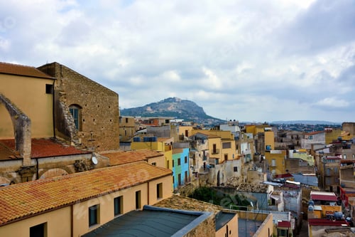 Preview: Panorama Seen From The Bell Tower (Torre Campanaria) Sciacca Sicily Italy