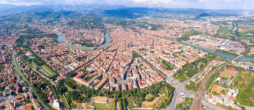 Preview: Verona, Italy. Panorama Of The Historical Part Of Verona From The Air.