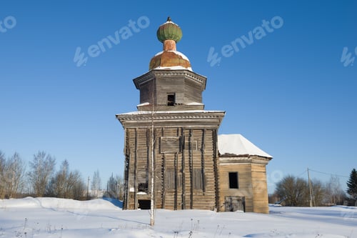 Preview: Old Wooden Church Of The Presentation Of The Lord (1803) On A Sunny February Day. Shelokhovskaya