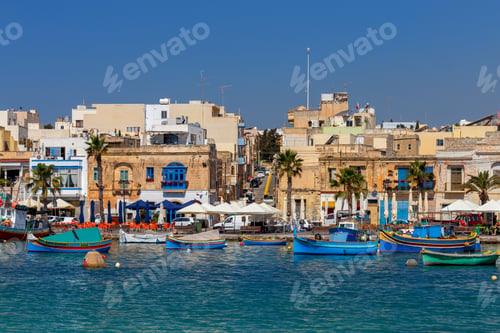 Preview: Malta. Marsaxlokk. Traditional Fishing Boats.