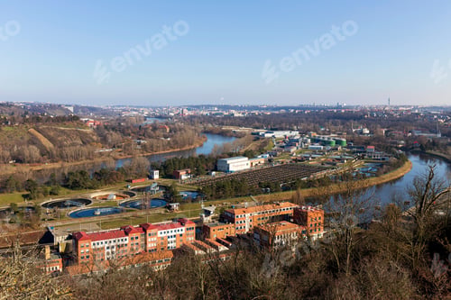 Preview: Winter Prague City From The Hill Baba In The Sunny Day, Czech Republic
