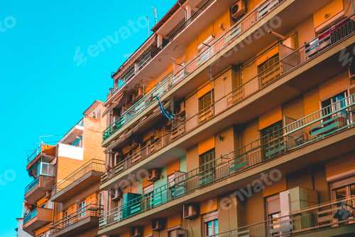 Preview: Typical Mediterranean Apartment Building On A Sunny Day