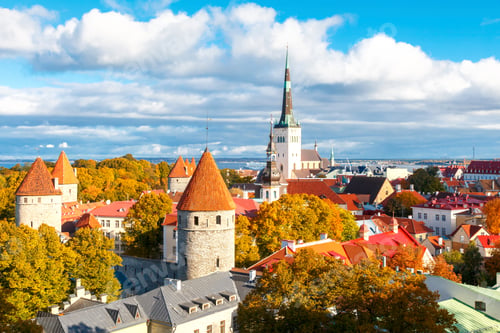 Preview: Tallinn, Estonia. View Of The Old City, Streets And Rooftops From Above.