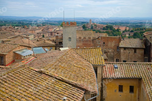 Preview: The Roofs Of Medieval Siena On A September Afternoon. Italy