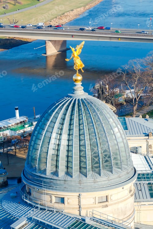 Preview: Golden Statue On The Dome Of The Academy Of Arts In Dresden.