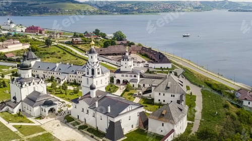 Preview: Sviyazhsk, Russia. Aerial View Of Assumption Cathedral And Monastery Of The Town-Island Of