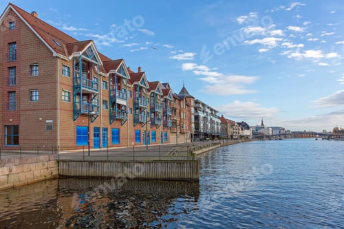 Preview: Autumn Day At Canal In Fredrikstad Norway