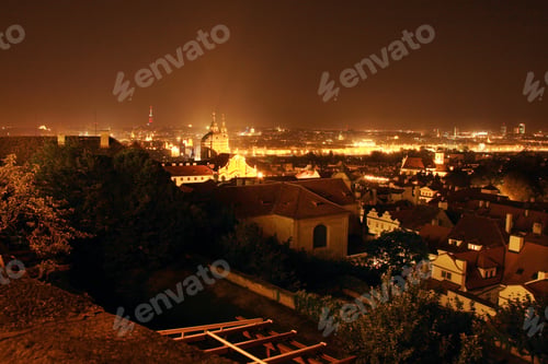 Preview: The Night View On Bright Prague With St. Nicholas' Cathedral