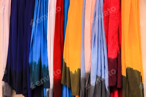 Preview: Multicolored Fabrics In An Arabic Market