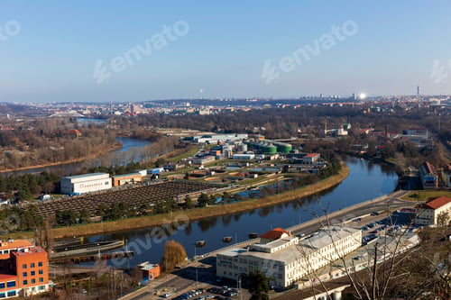 Preview: Winter Prague City From The Hill Baba In The Sunny Day, Czech Republic
