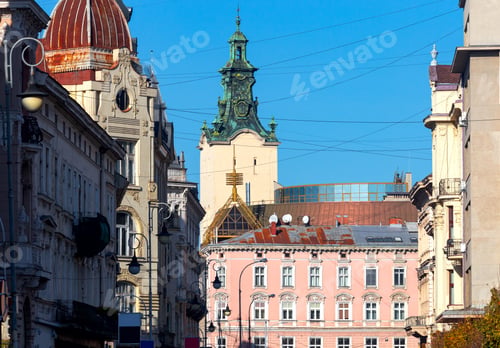 Preview: Old Traditional Houses In The Historical Part Of The City. Lviv. Ukraine.