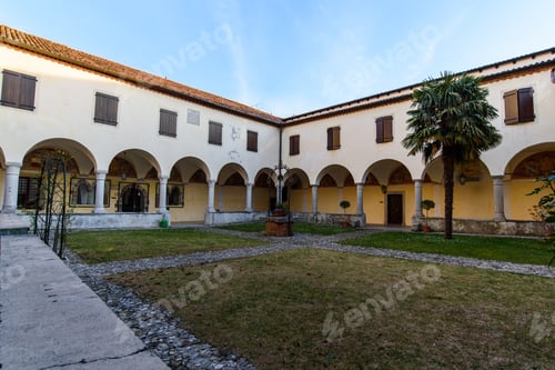 Preview: Rosazzo Abbey Among The Vineyards. Magic Colors At Sunset.