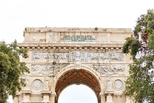 Preview: Italy, Genoa. Arch Of Victory. Text In En: Genoa. The Sons Dead For The Homeland Fighting On The