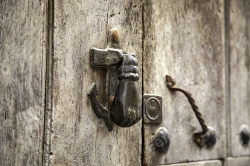 Preview: Wooden Door With Ancient Lock, Construction And Architecture