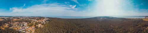 Preview: Giant Panorama At Baltic Sea With Forest And Some Villages