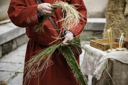 Preview: Craftsman Making Wicker Baskets, Worker And Crafts