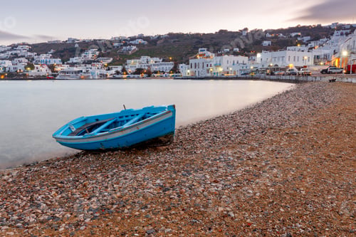 Preview: Mykonos. City Embankment At Sunset.