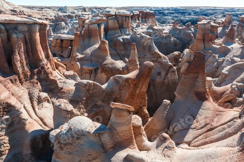 Preview: Unusual Desert Landscapes In Bisti Badlands, De-Na-Zin Wilderness Area, New Mexico, Usa