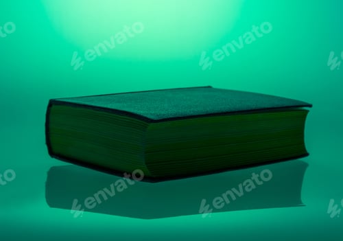 Preview: Old Book Without Logos On Darken Green Background