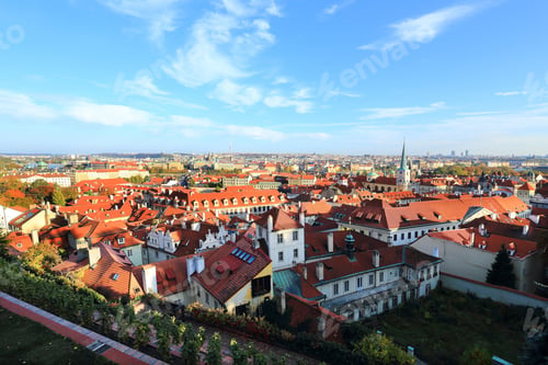 Preview: Colorful Autumn Prague City With Its Towers, Czech Republic