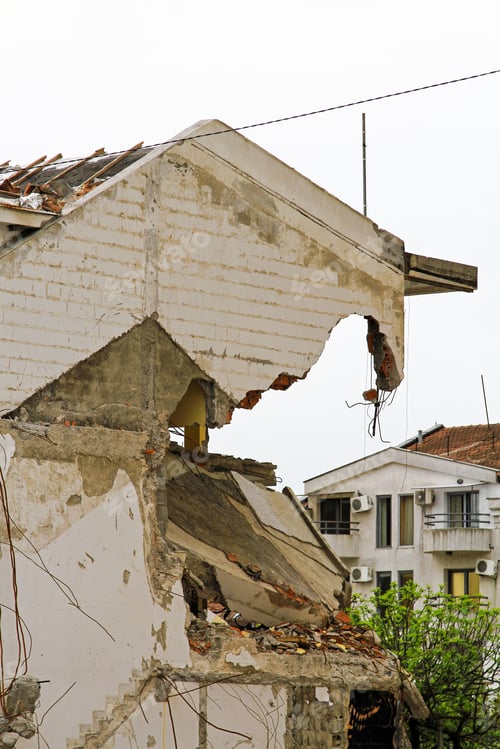 Preview: Damaged House After Strong Earthquake Natural Disaster