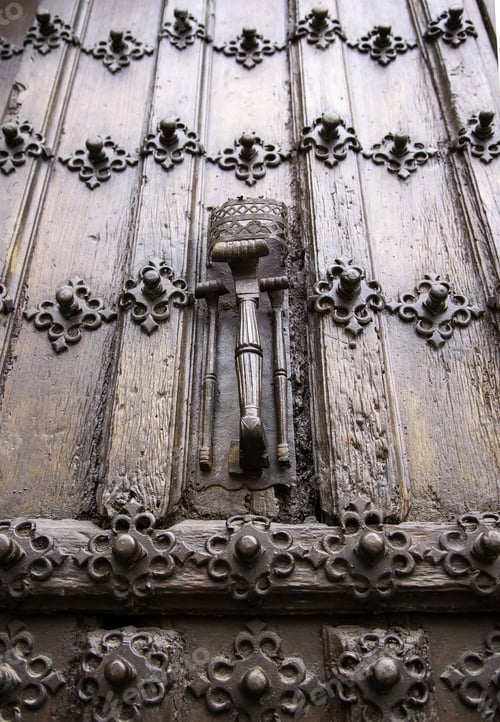 Preview: Old Wooden Door Knocker, Construction And Architecture