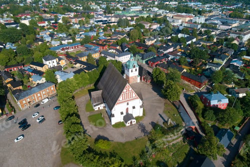 Preview: A View From The Height Of The Medieval Lutheran Cathedral On A Sunny Summer Day (Aerial