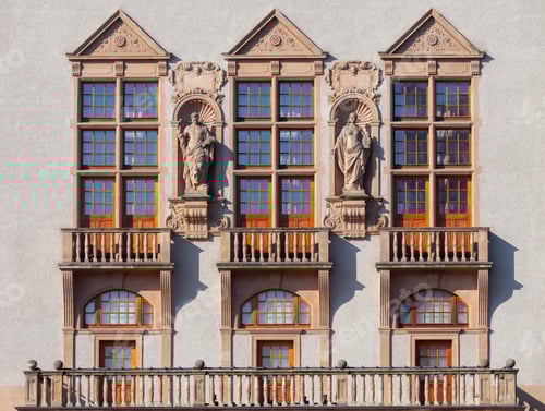 Preview: Facade Of An Old Medieval University Building On A Sunny Day. Poznan. Poland.