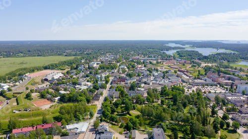 Preview: Hamina, Finland. General View Of The City Center From The Air In Clear Weather, From Drone