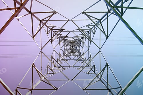 Preview: Electric Iron Tower On City Street, Industry