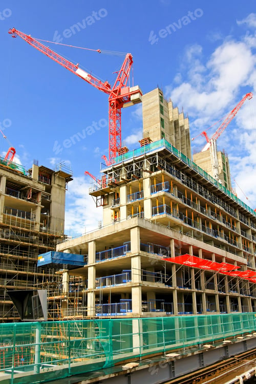 Preview: Business Building Construction Site At Sunny Day